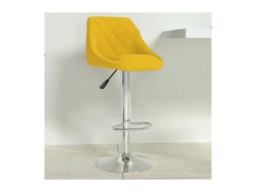 Tabouret de bar Jaune moutarde Velours