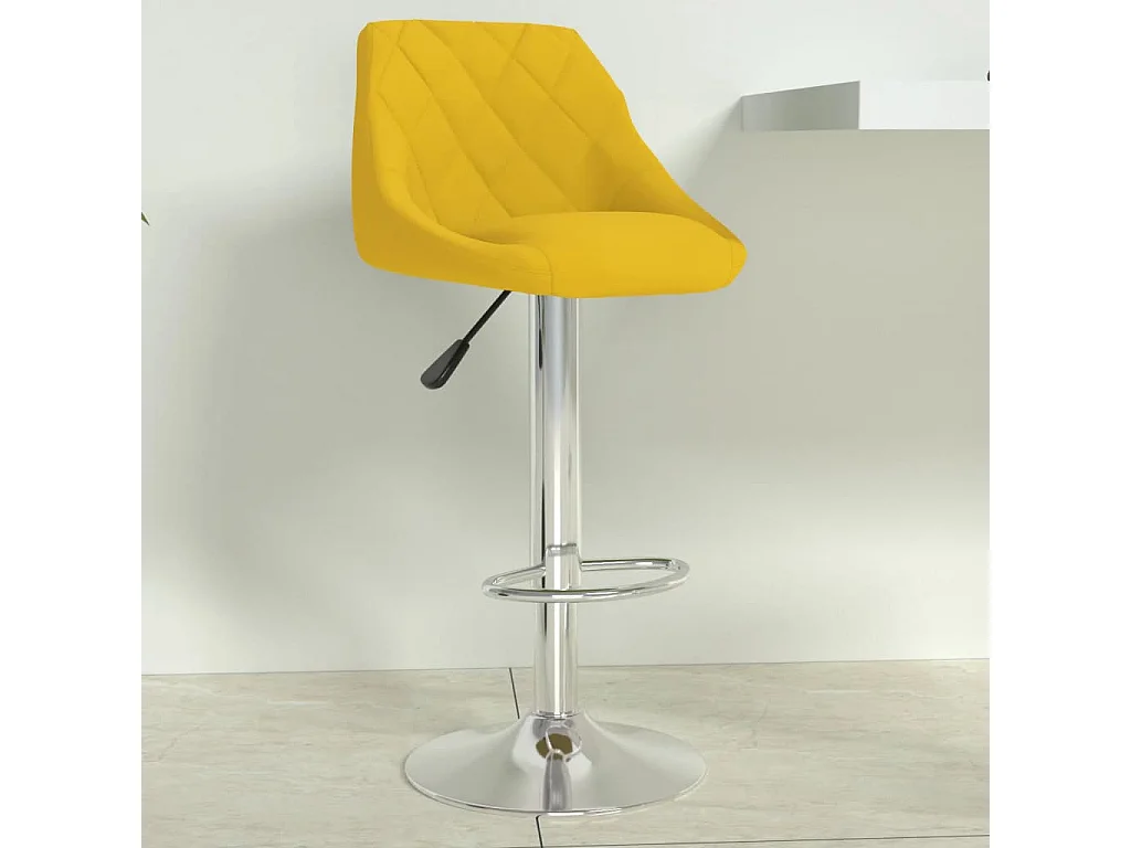 Barkruk fluweel mosterdgeel