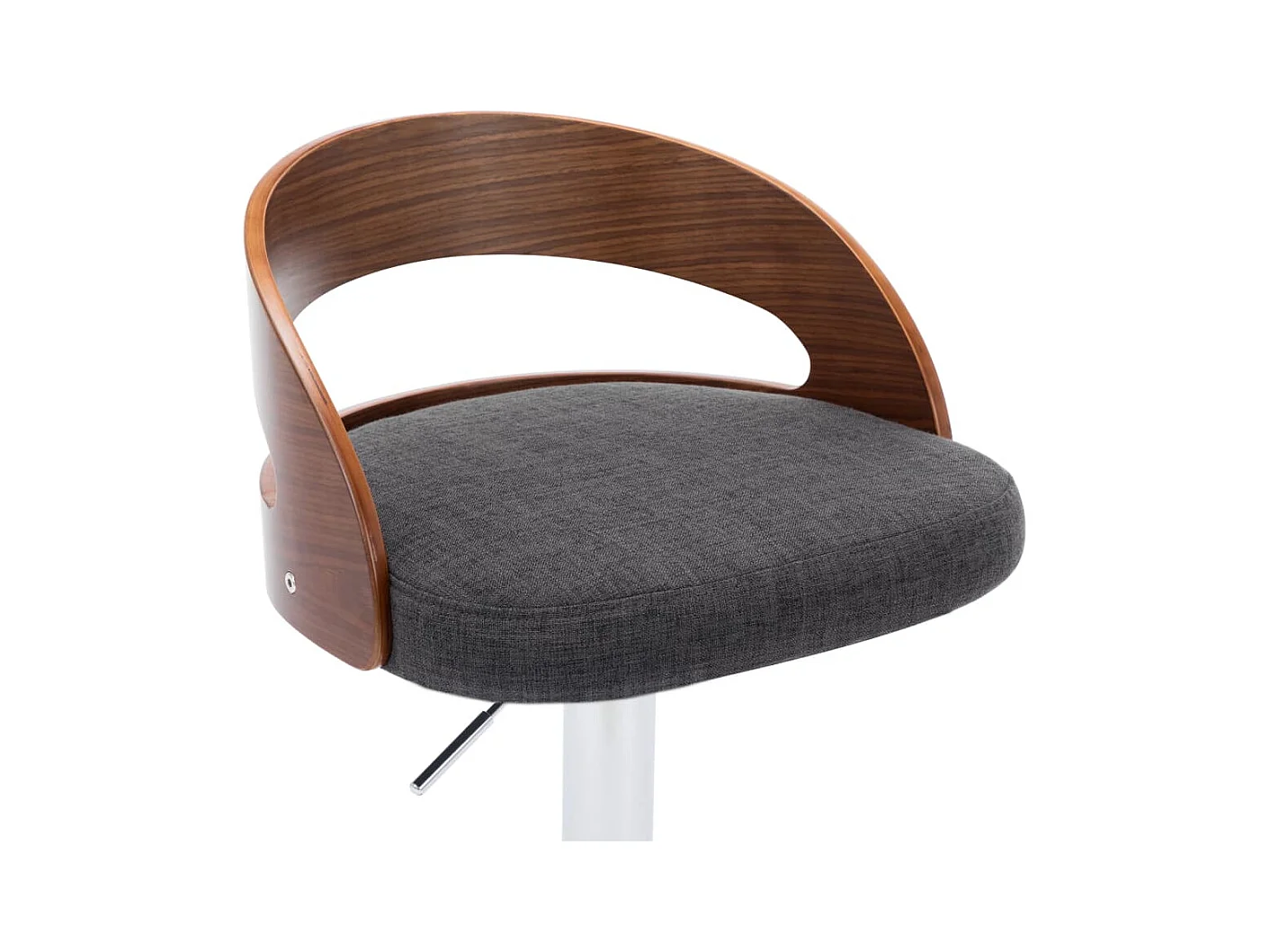 Tabourets de bar lot de 2 gris foncé tissu et bois courbé