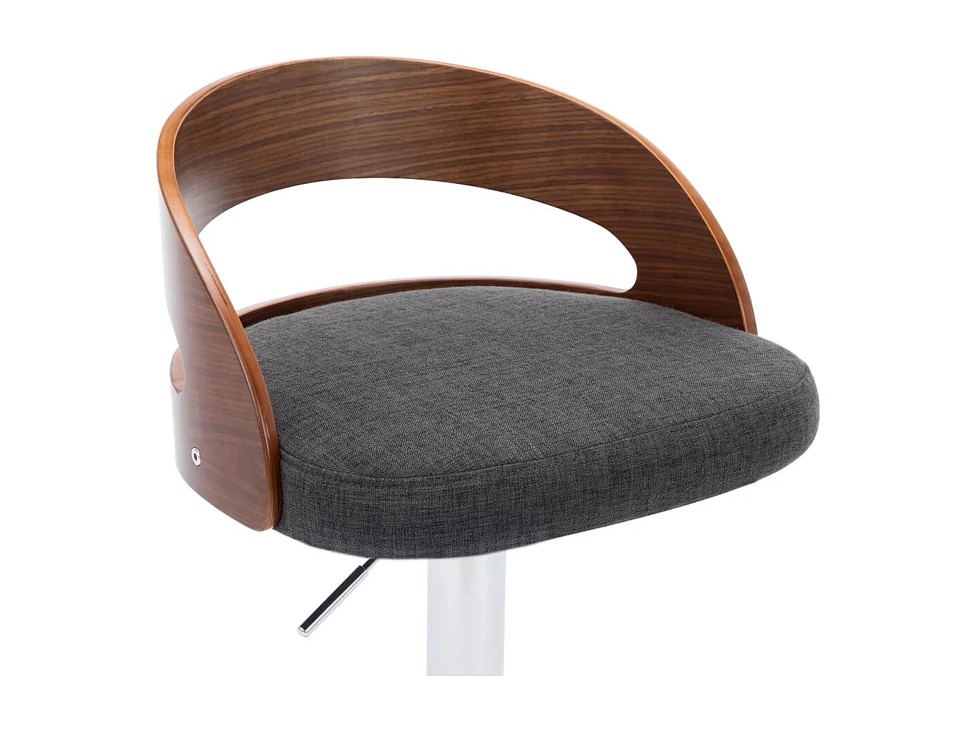 Tabourets de bar lot de 2 gris foncé tissu et bois courbé