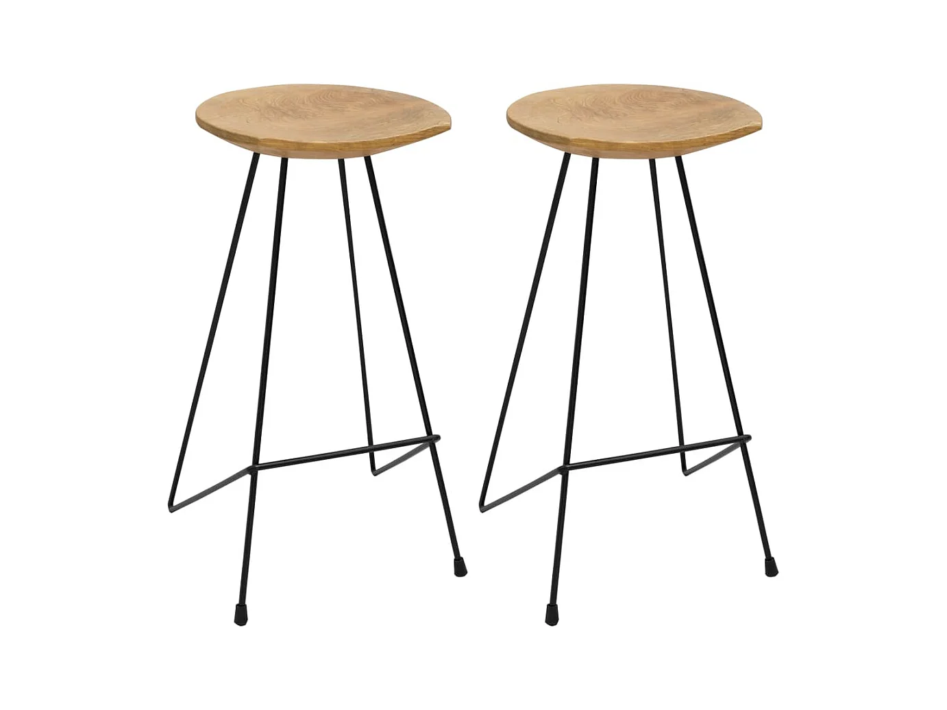 Barhocker 2 Stk. Massivholz Teak