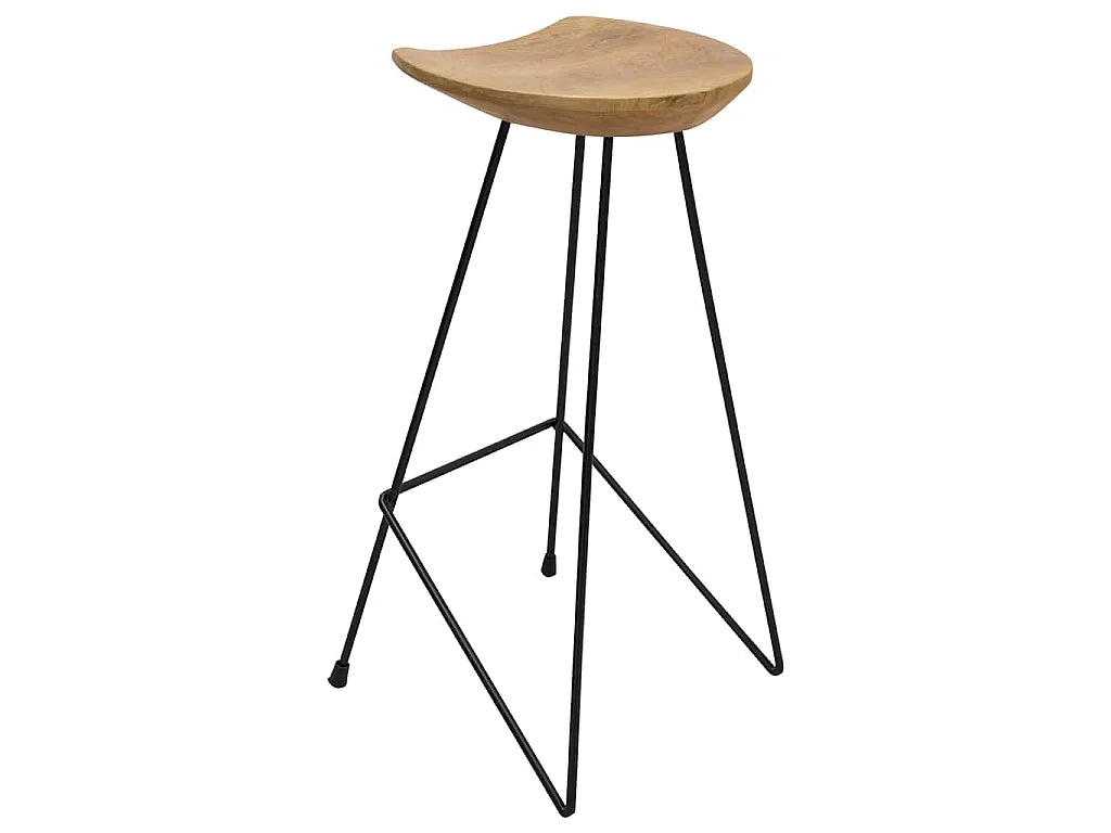 Barhocker 2 Stk. Massivholz Teak
