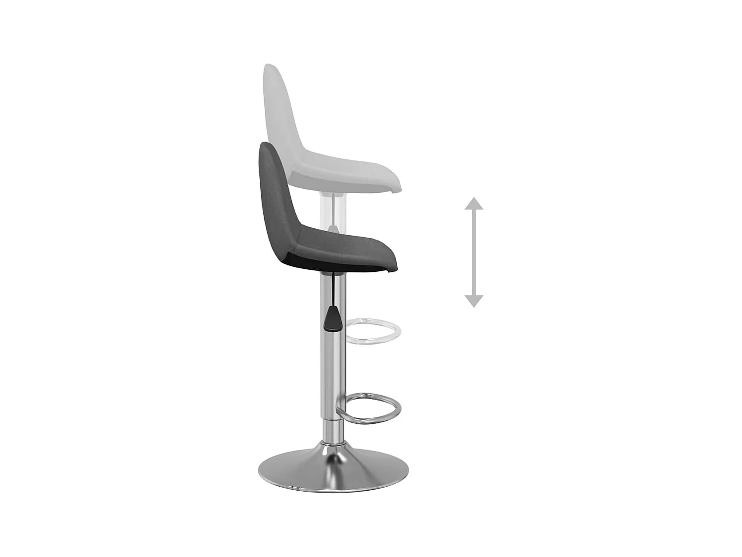 Barkrukken 2 st stof donkergrijs