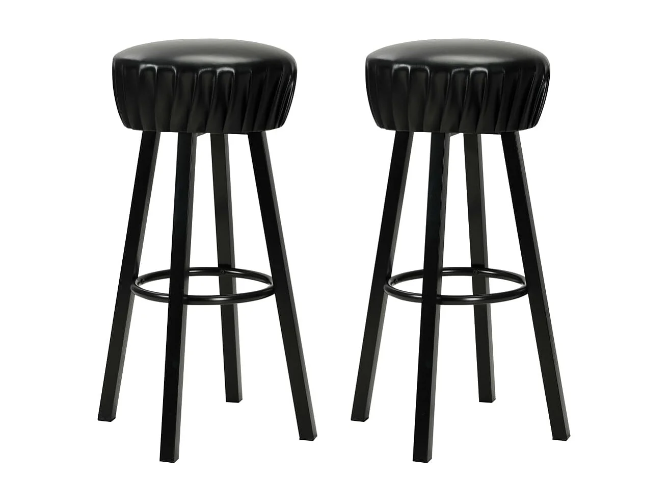Chaises de bar lot de 2 noir similicuir