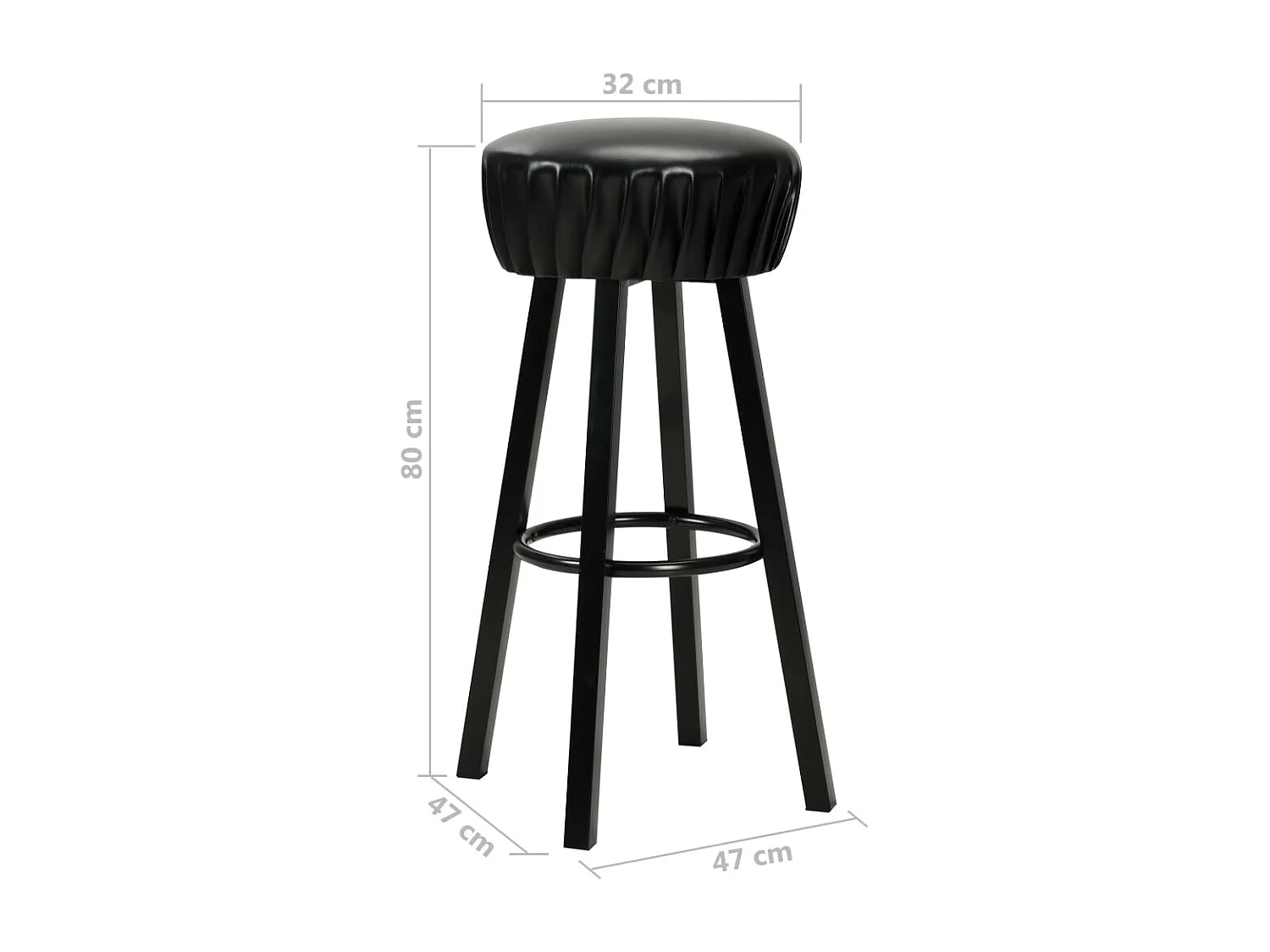 Chaises de bar lot de 2 noir similicuir