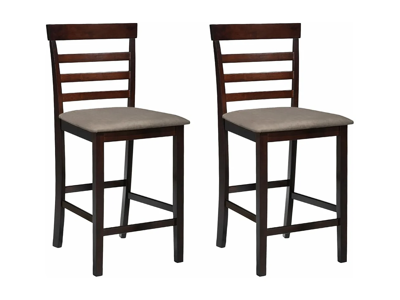 Sgabelli da Bar 2 pz Marroni in Tessuto