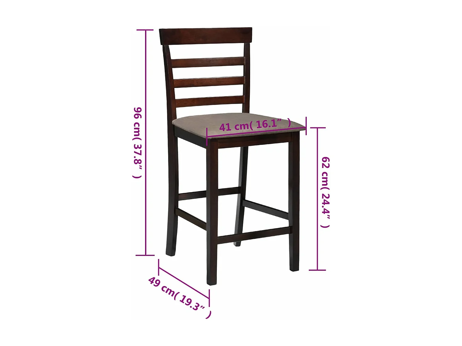 Sgabelli da Bar 2 pz Marroni in Tessuto