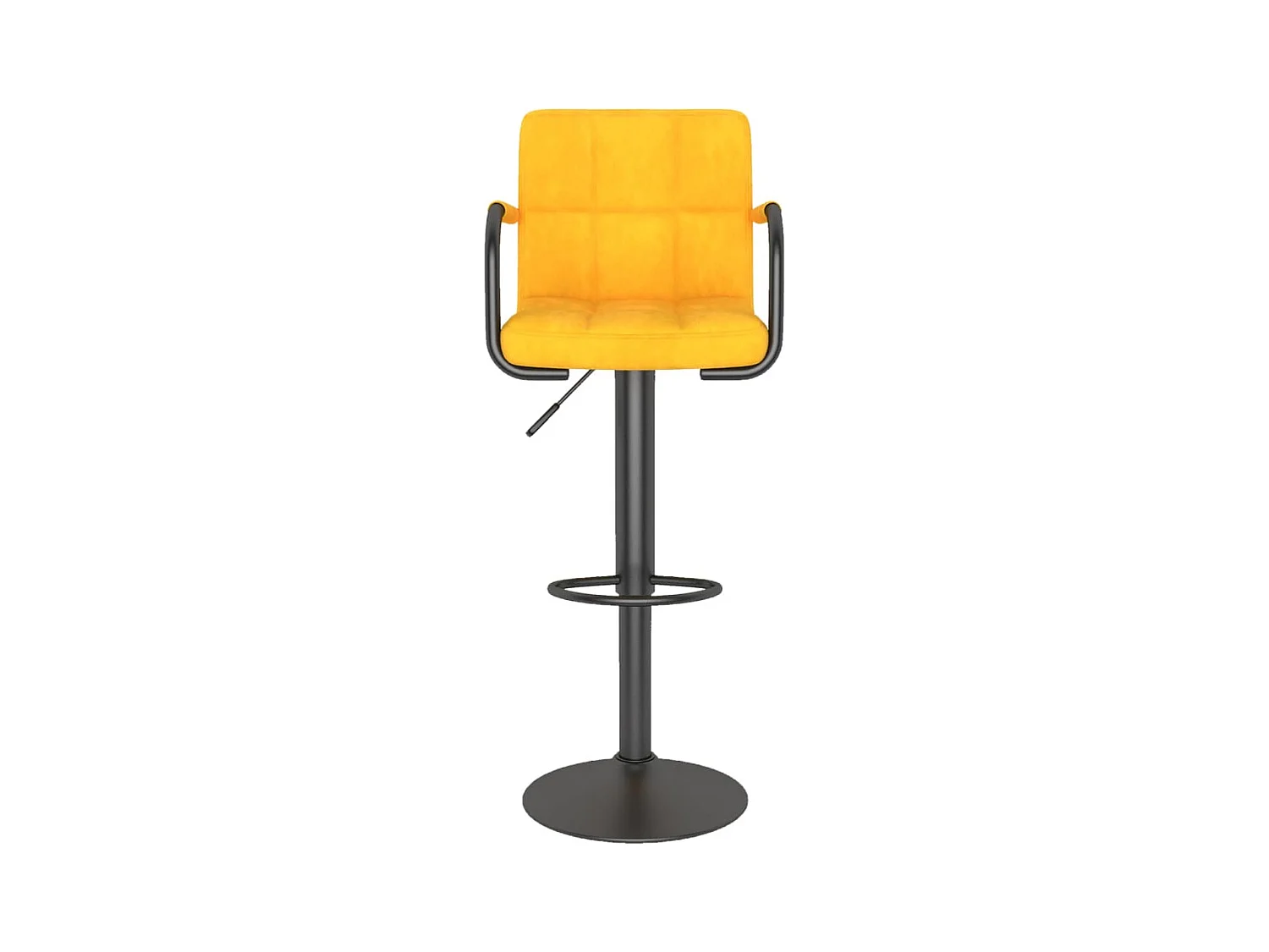 Tabourets de bar lot de 2 jaune moutarde velours