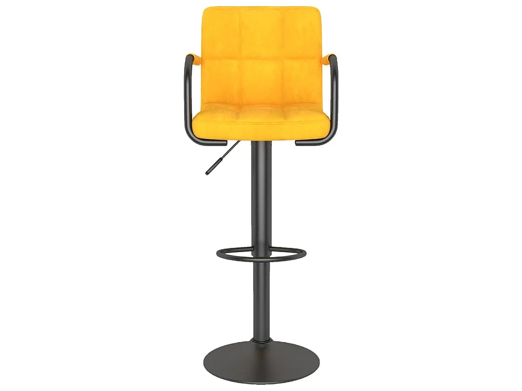 Tabourets de bar lot de 2 jaune moutarde velours