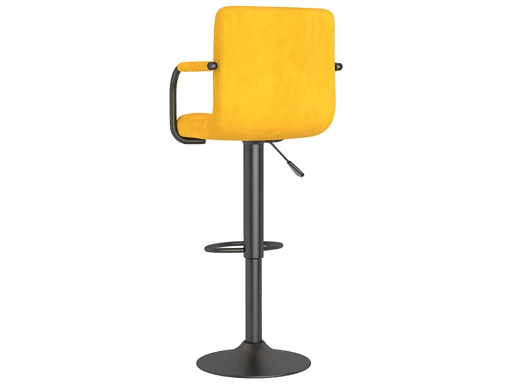 Tabourets de bar lot de 2 jaune moutarde velours