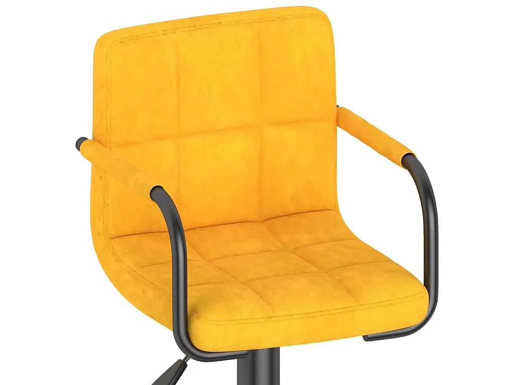 Tabourets de bar lot de 2 jaune moutarde velours