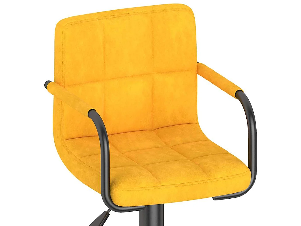 Bancos de bar 2 pcs veludo amarelo mostarda