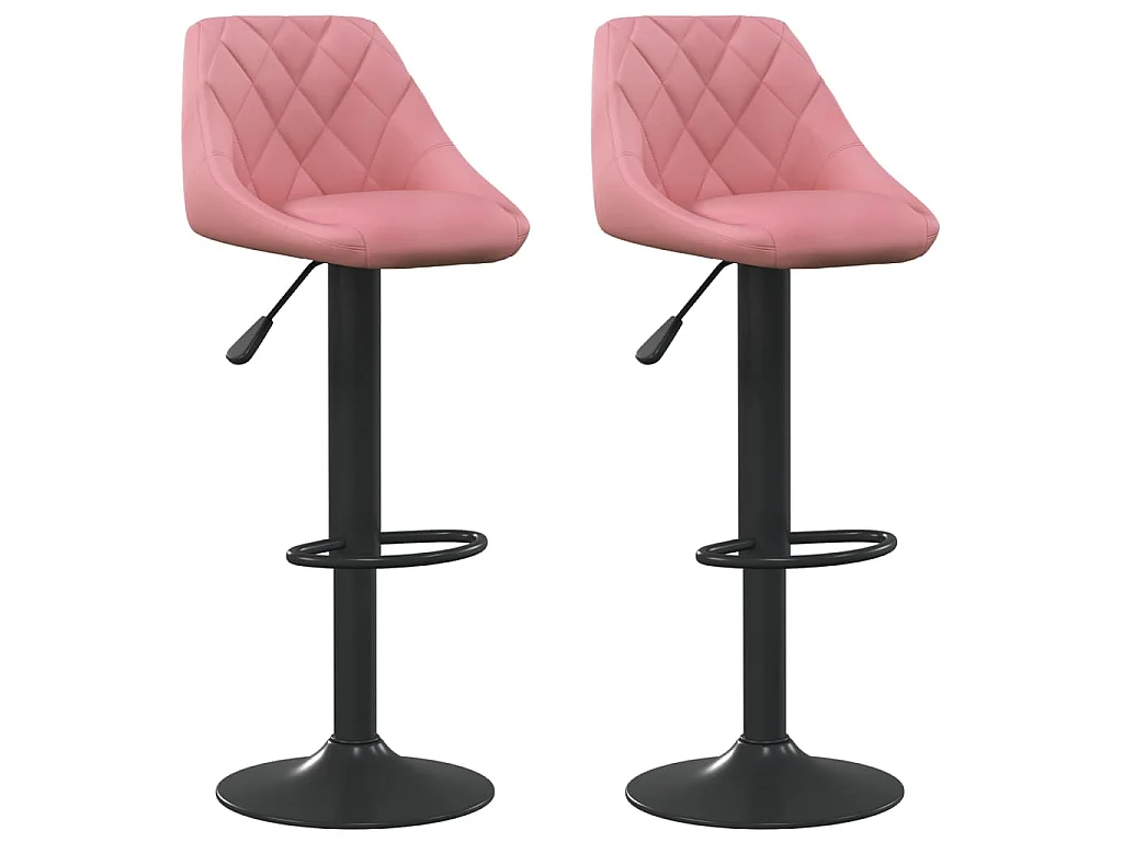 Barhocker 2 Stk. Rosa Samt