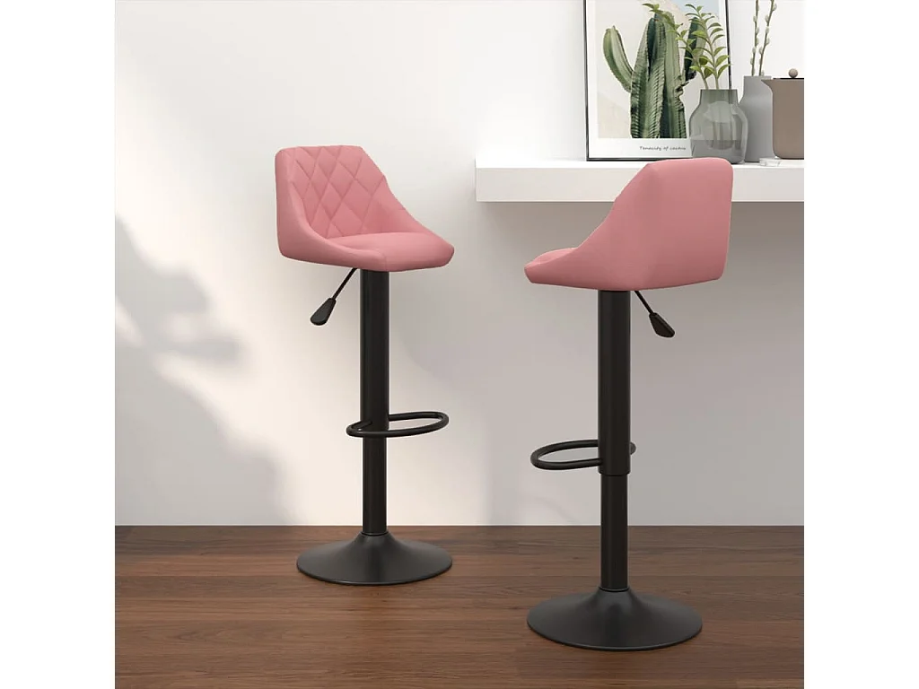 Barhocker 2 Stk. Rosa Samt