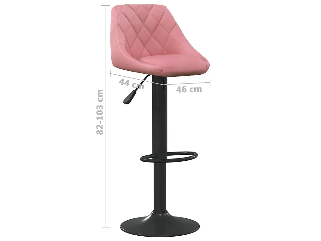 Barhocker 2 Stk. Rosa Samt