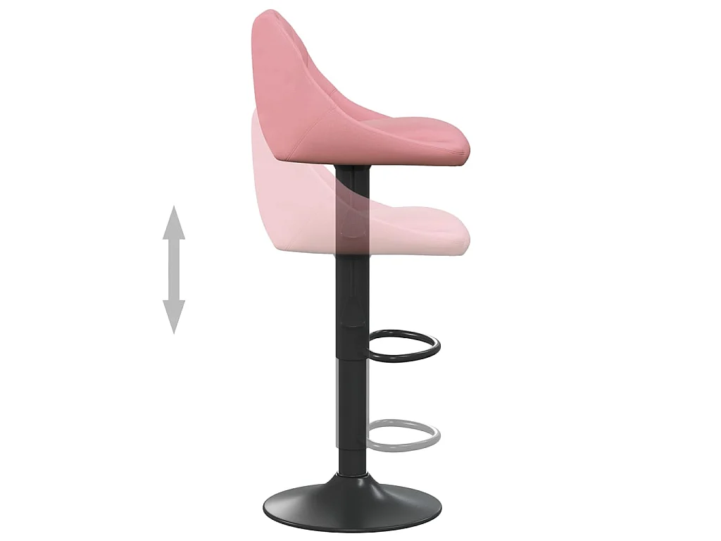 Barhocker 2 Stk. Rosa Samt
