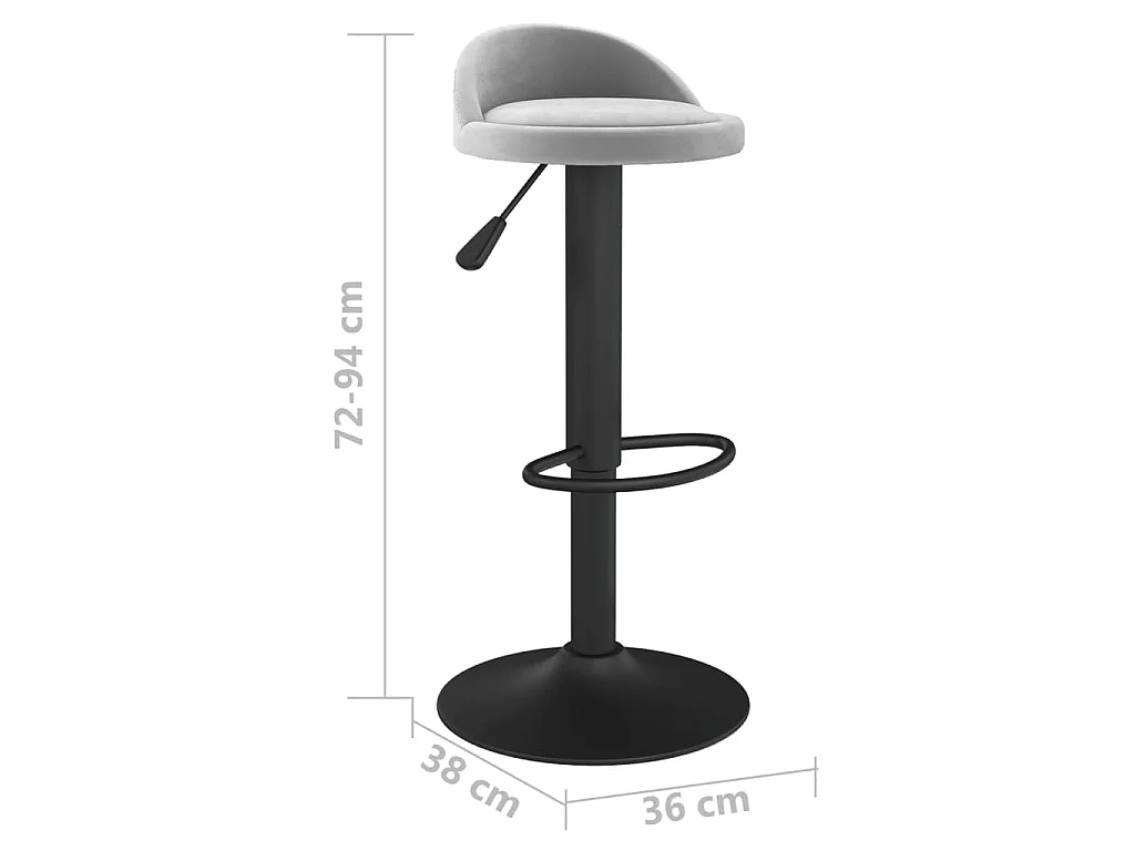 Tabouret de bar Gris clair Velours