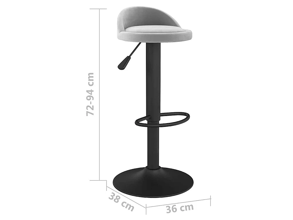 Tabouret de bar Gris clair Velours