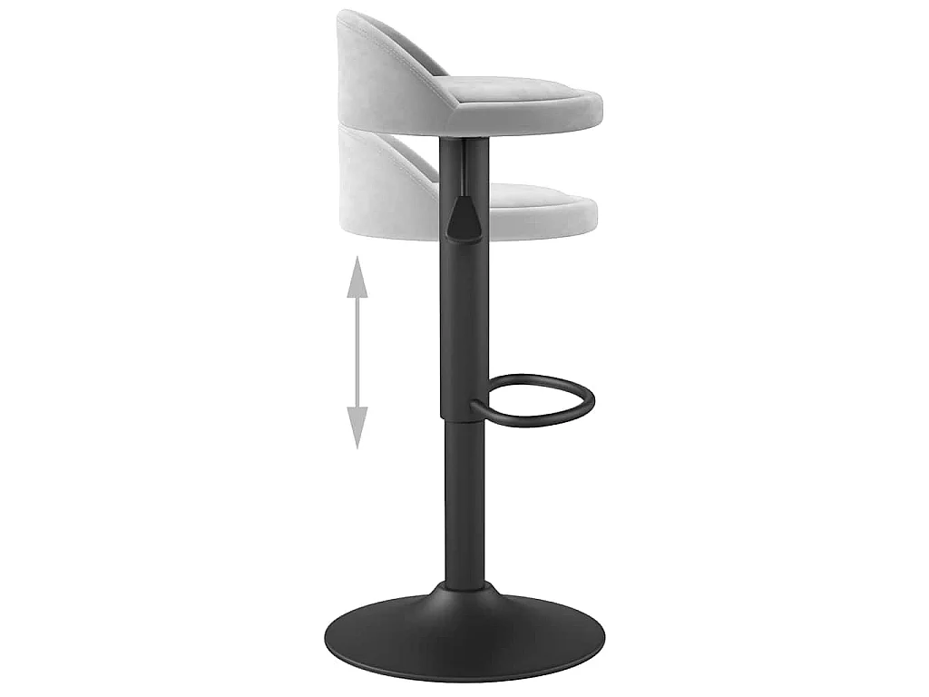 Tabouret de bar Gris clair Velours
