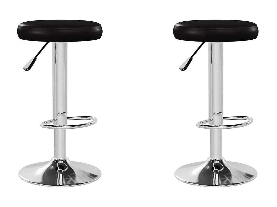 Tabourets de bar lot de 2 noir similicuir