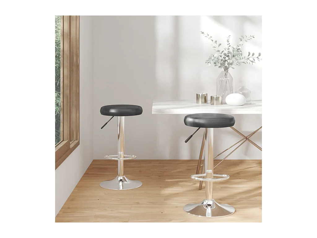 Tabourets de bar lot de 2 noir similicuir