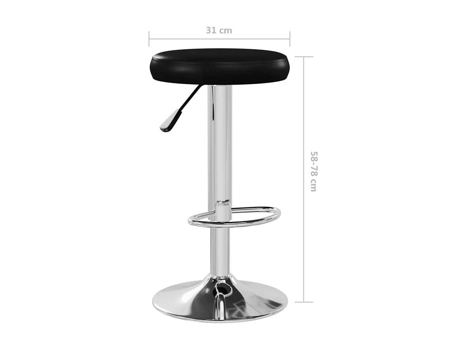 Barhocker 2 Stk. Schwarz Kunstleder