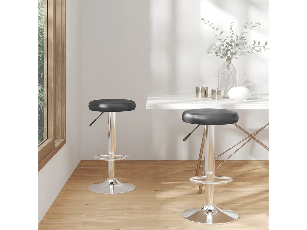 Bancos de bar 2 pcs couro artificial preto