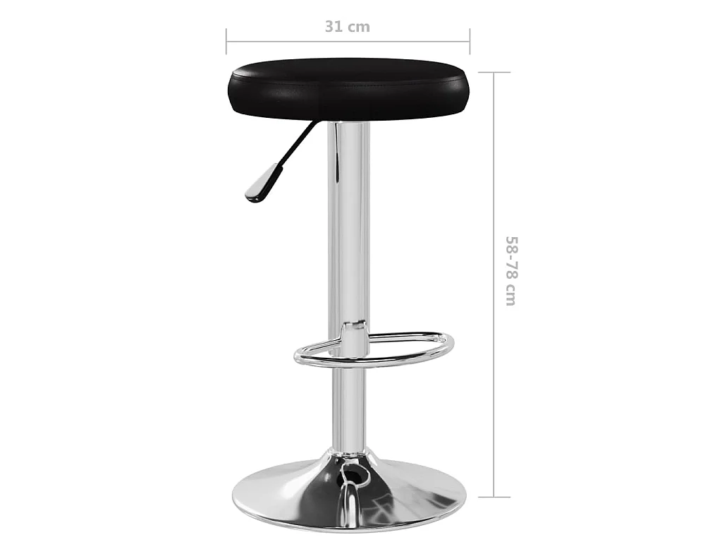 Bancos de bar 2 pcs couro artificial preto