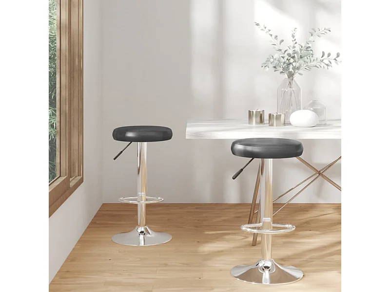 Barhocker 2 Stk. Schwarz Kunstleder