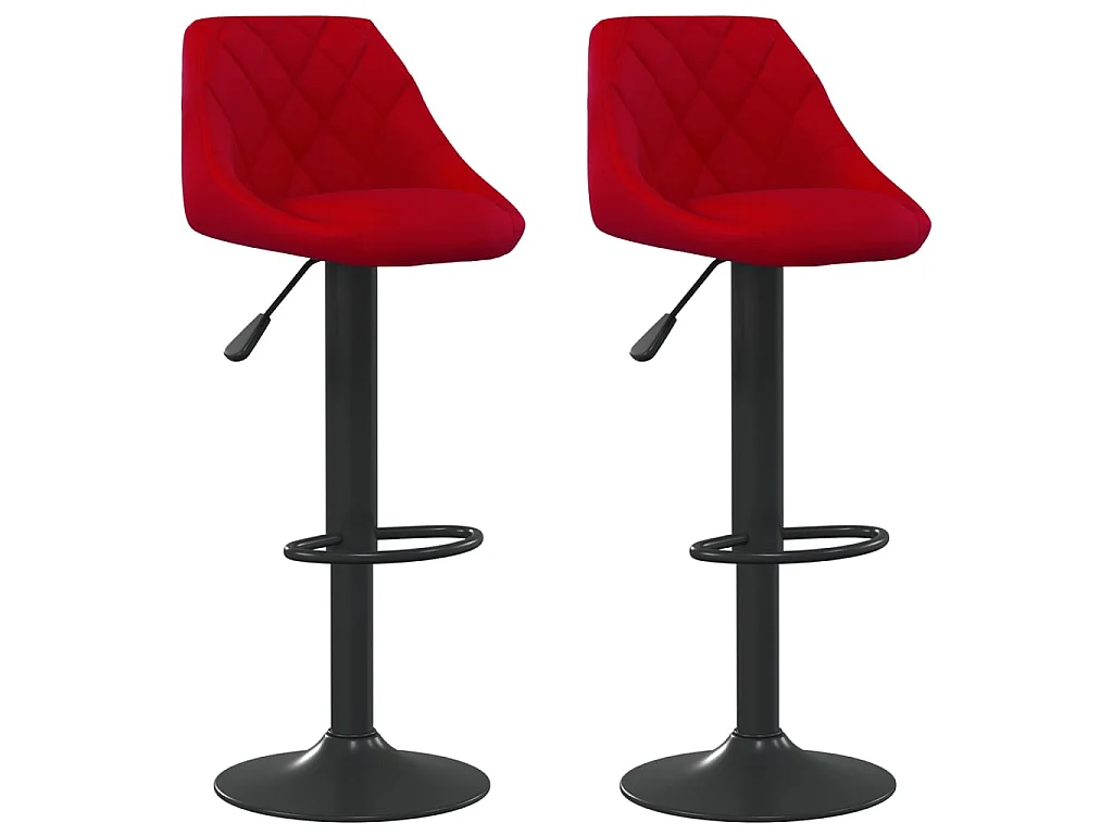 Bancos de bar 2 pcs veludo vermelho tinto