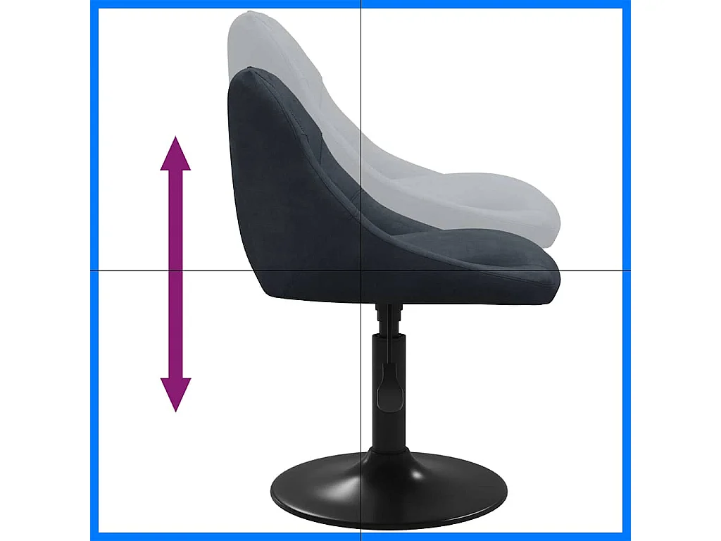 Tabouret de bar Gris foncé Velours