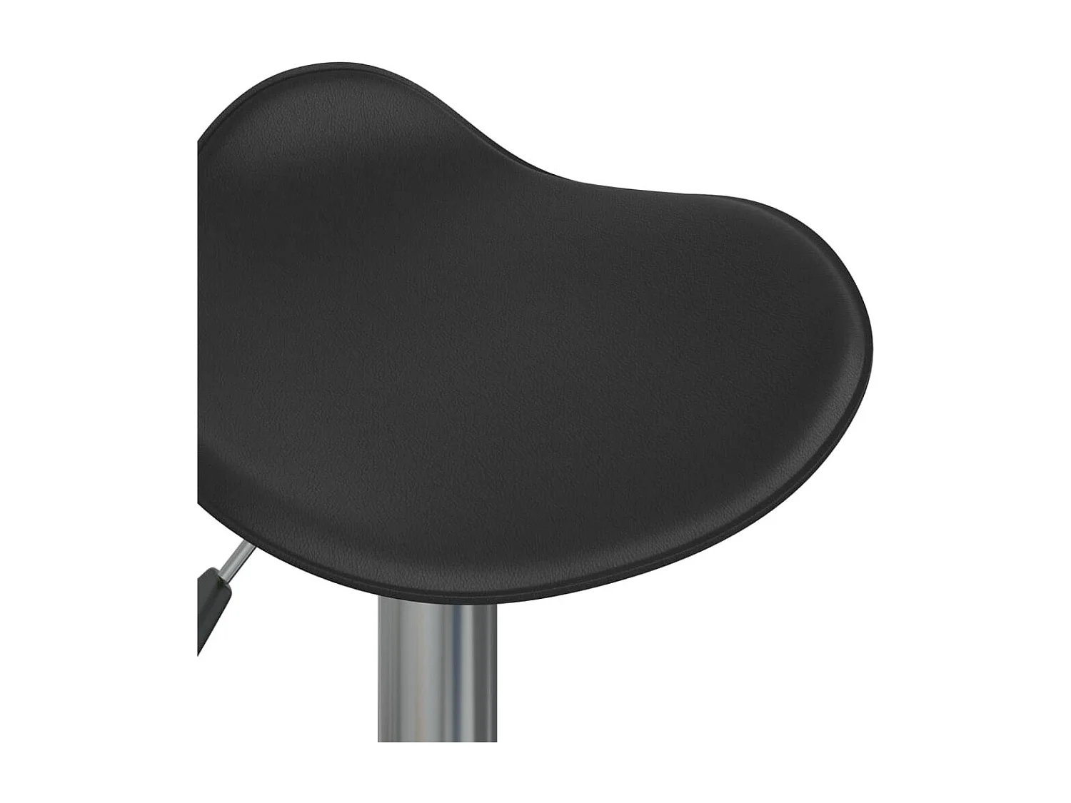 Tabourets de bar lot de 2 noir acier chromé et cuir artificiel