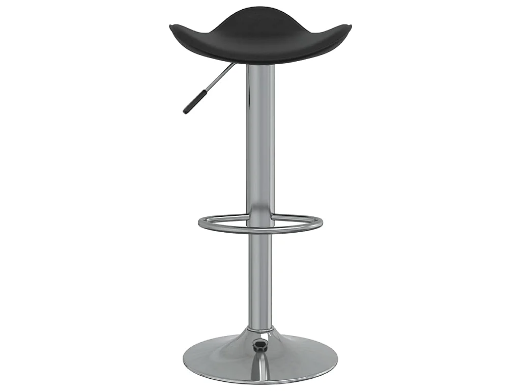 Tabourets de bar lot de 2 noir acier chromé et cuir artificiel