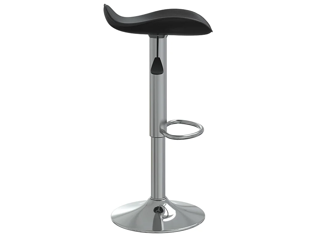 Tabourets de bar lot de 2 noir acier chromé et cuir artificiel