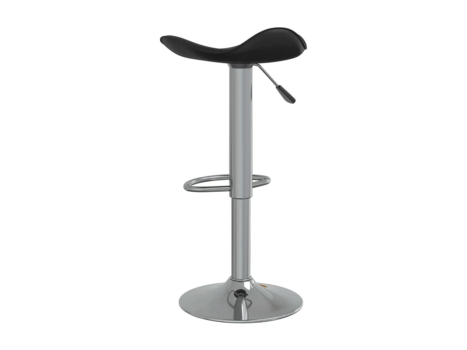 Tabourets de bar lot de 2 noir acier chromé et cuir artificiel