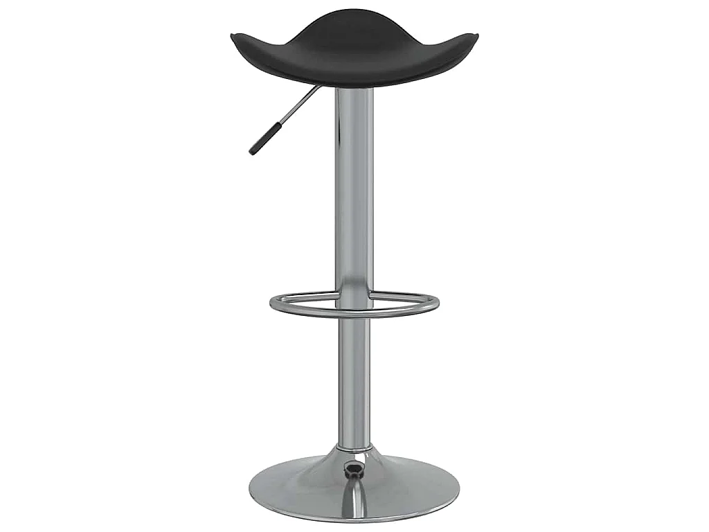 Tabourets de bar lot de 2 noir acier chromé et cuir artificiel