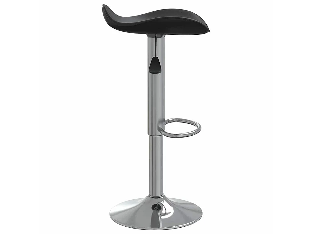 Tabourets de bar lot de 2 noir acier chromé et cuir artificiel