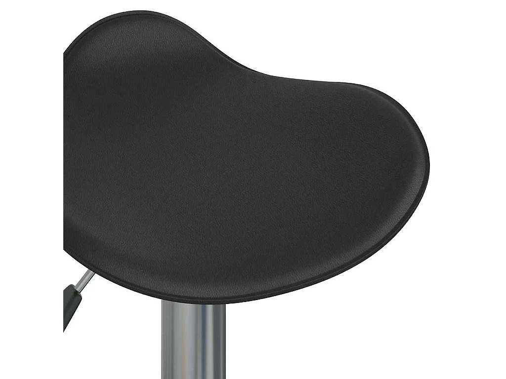 Tabourets de bar lot de 2 noir acier chromé et cuir artificiel