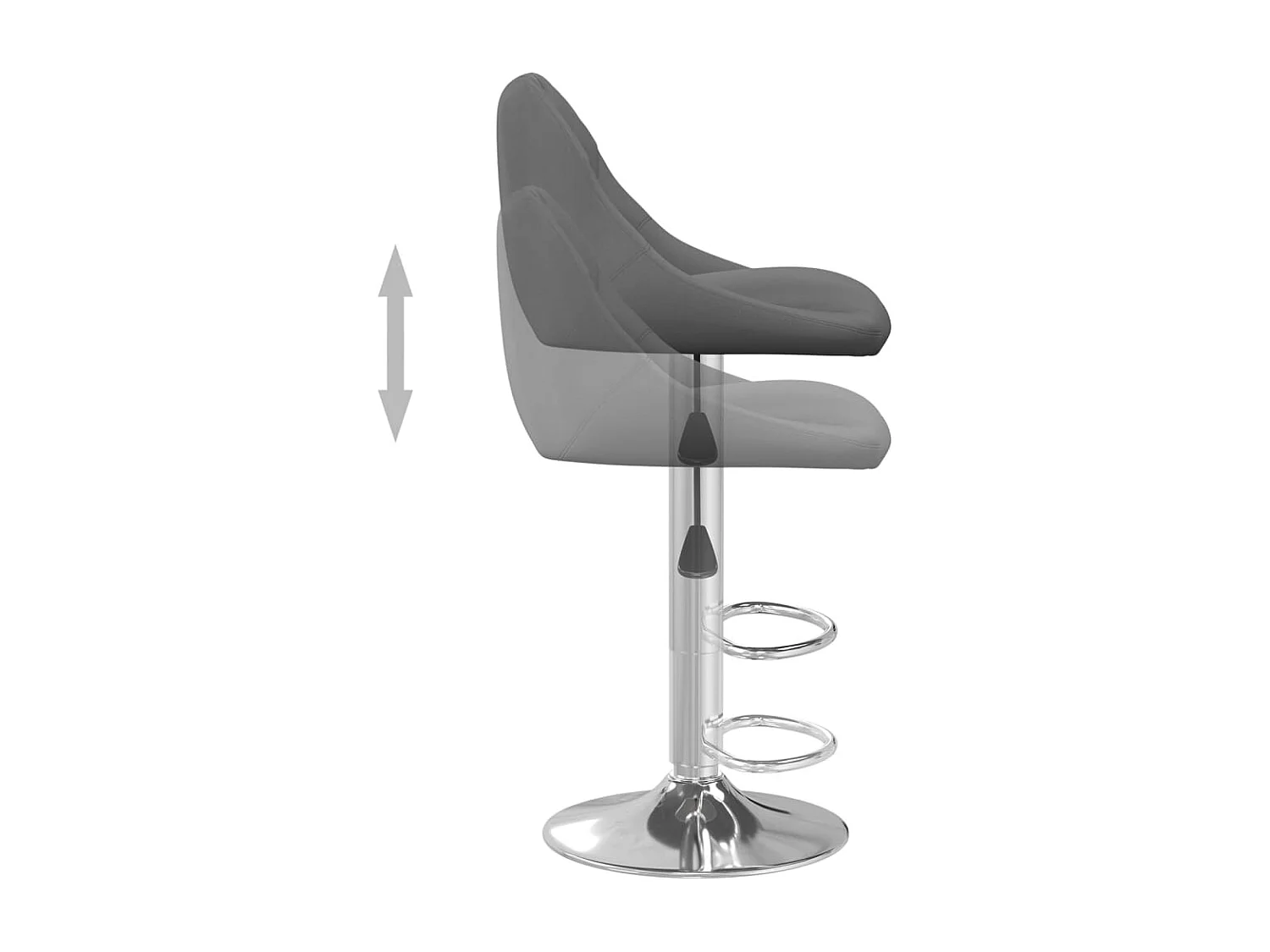Tabouret de bar Gris foncé Velours