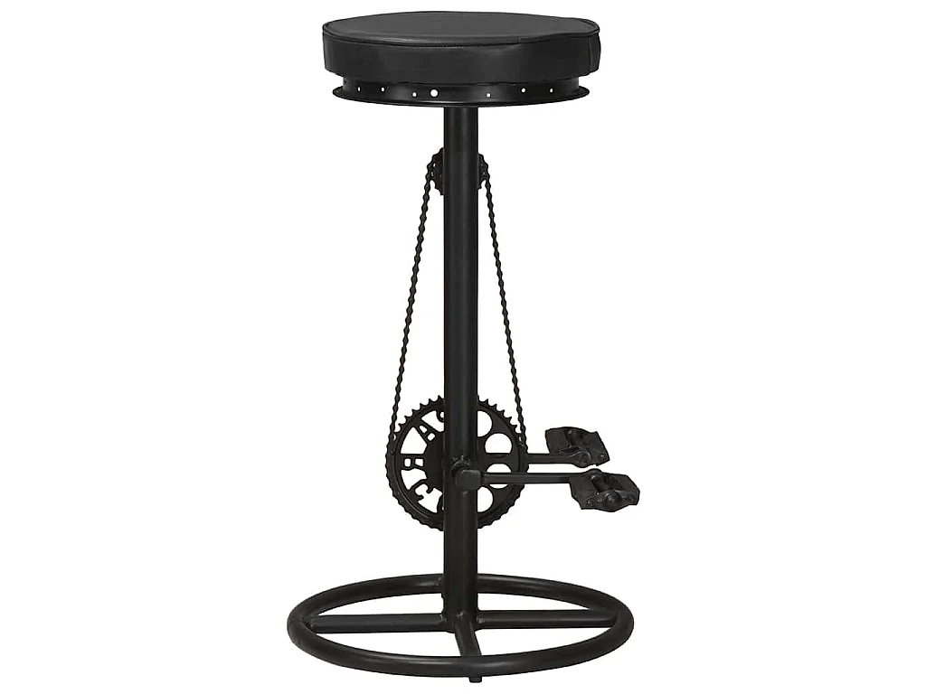 Tabourets de bar lot de 2 noir cuir véritable de chèvre