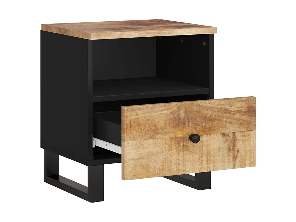 Tables de chevet 2 pcs Bois de manguier solide et d'ingénierie