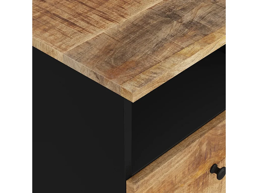 Tables de chevet 2 pcs Bois de manguier solide et d'ingénierie