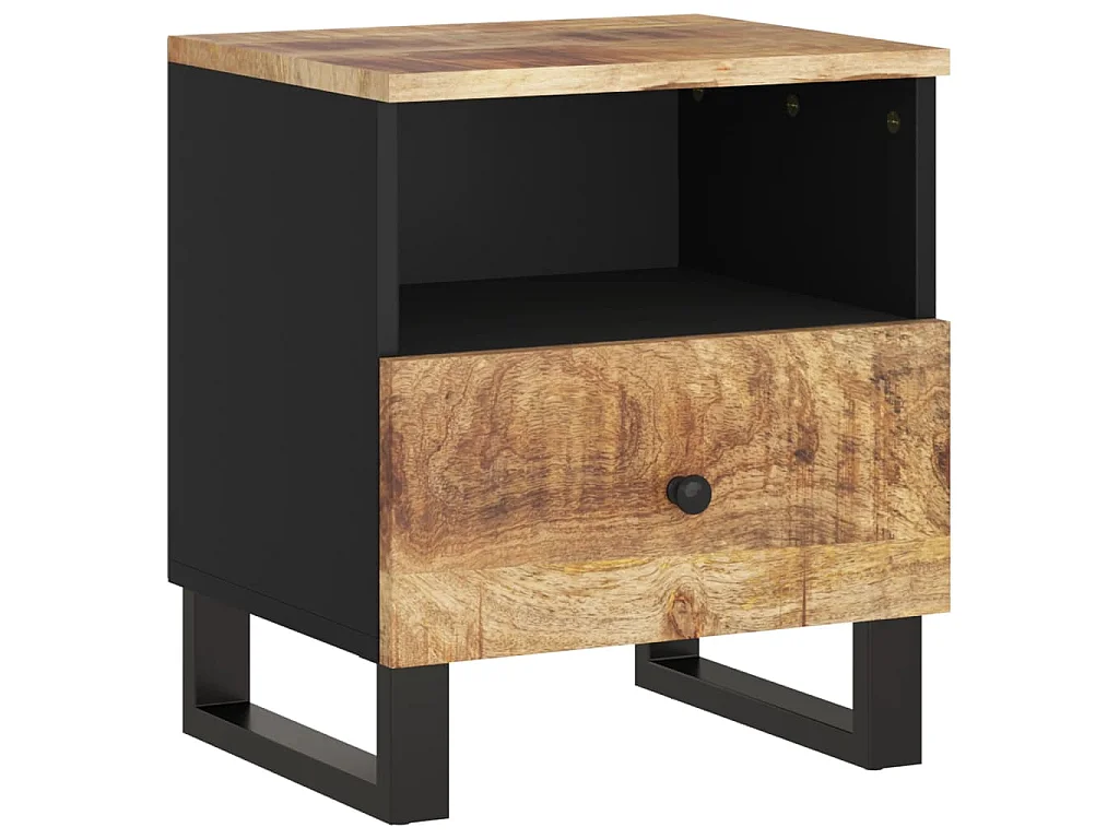 Tables de chevet 2 pcs Bois de manguier solide et d'ingénierie