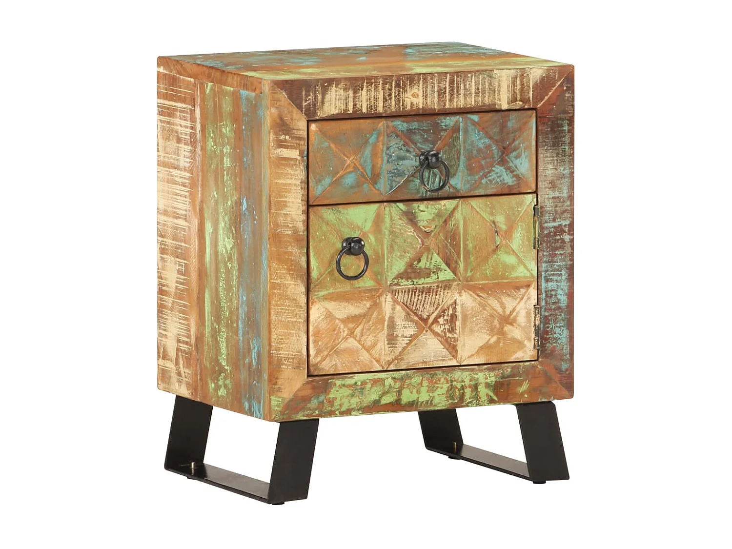 Nachttisch 40x30x50 cm Recyceltes Massivholz