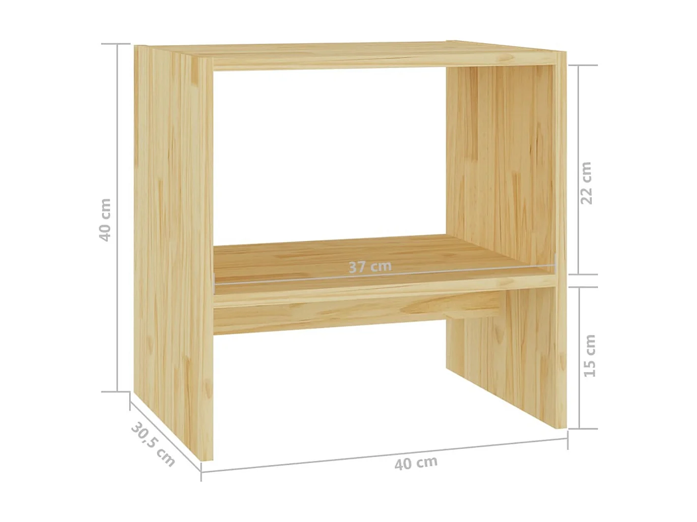 Tables de chevet 2 pcs 40x30,5x40 cm Bois de pin massif