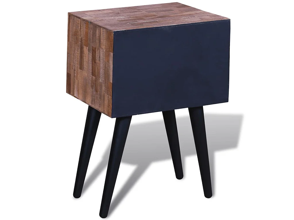 Nachttisch mit 2 Schubladen Altholz Teak