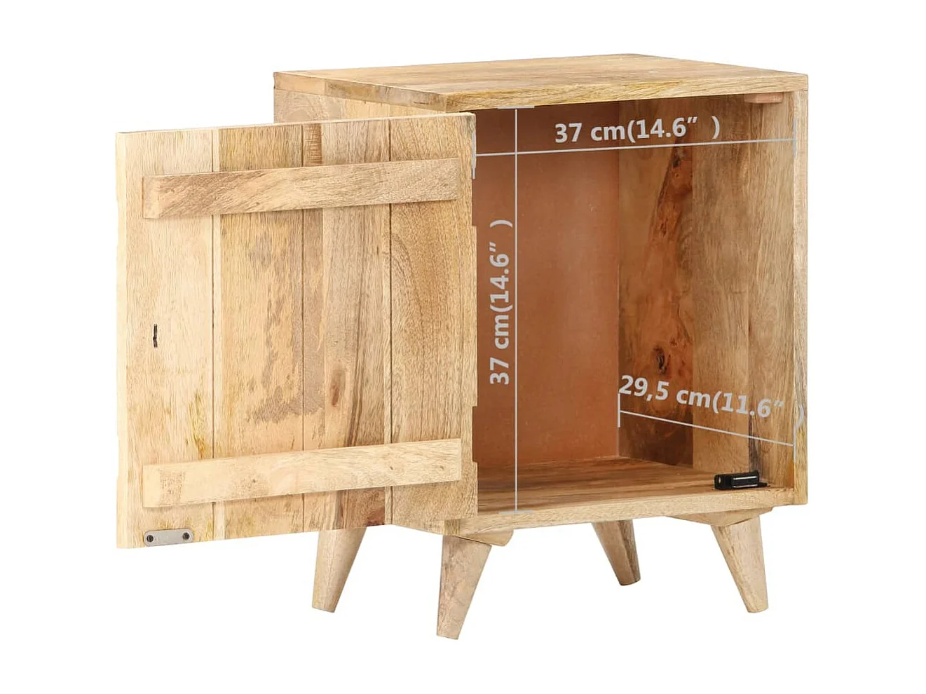 Nachttisch Geschnitzt 40x30x50 cm Mango Massivholz