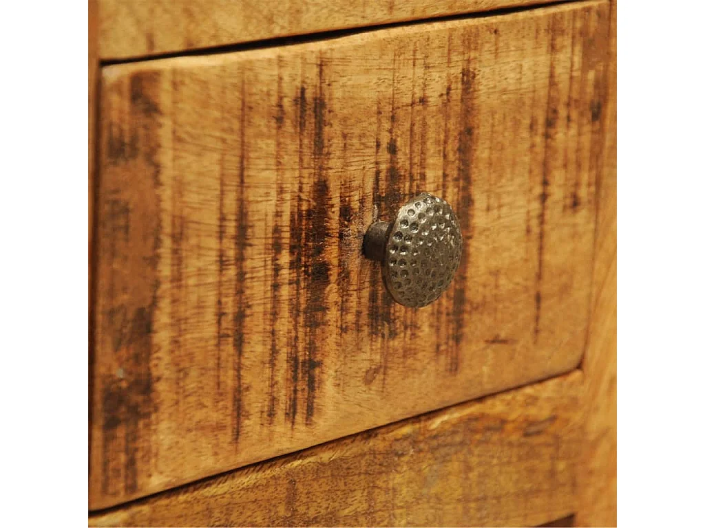 Comodino con 1 Cassetto in Legno Massello di Mango