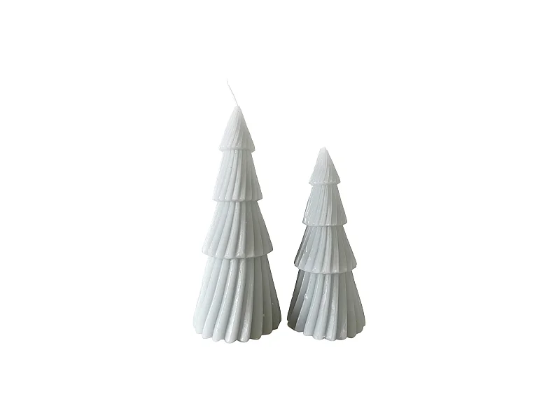 Ensemble de 2 Bougies de Noël Gris en Cire de Soja Décoration de Noël