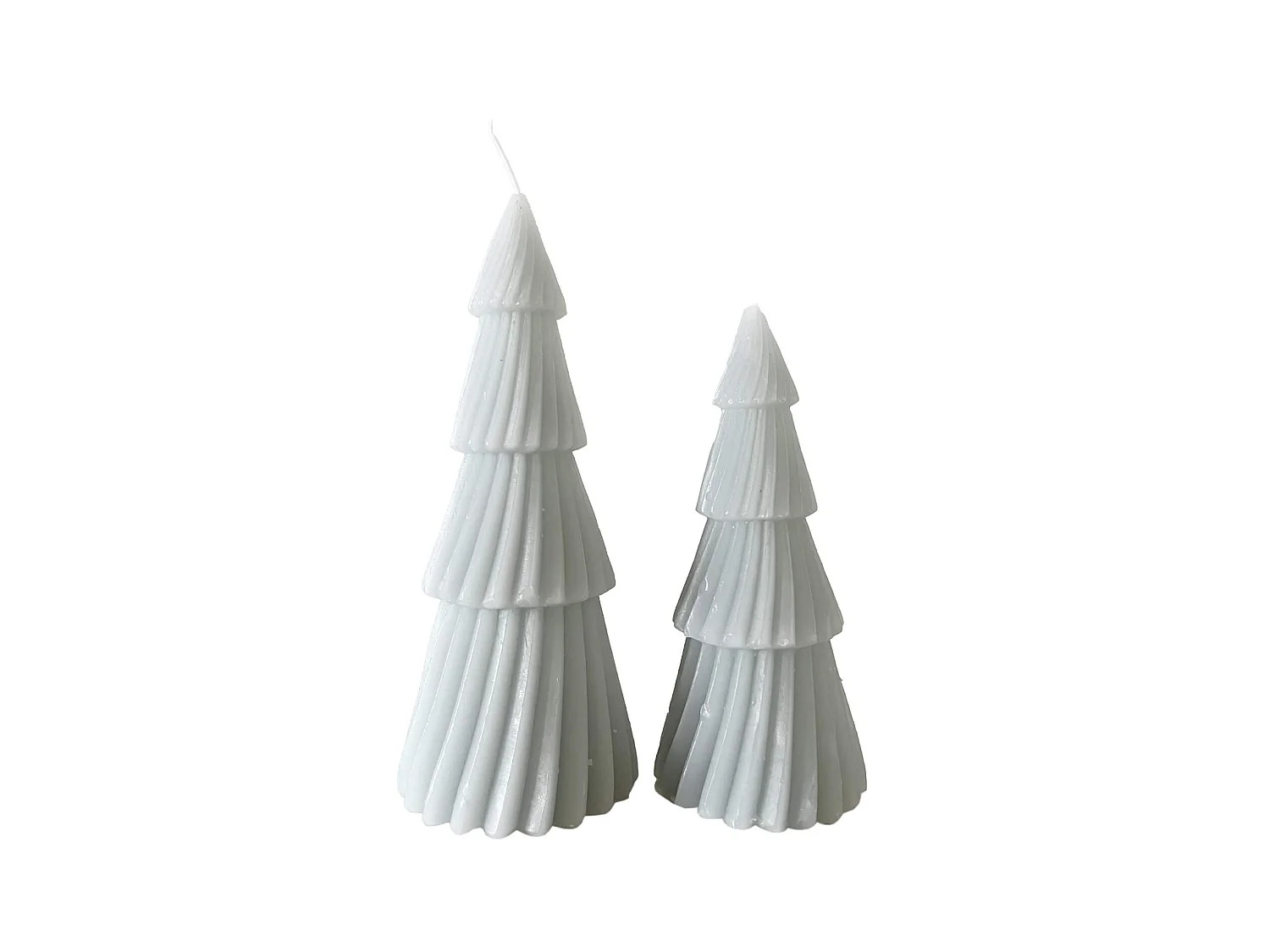 Ensemble de 2 Bougies de Noël Gris en Cire de Soja Décoration de Noël